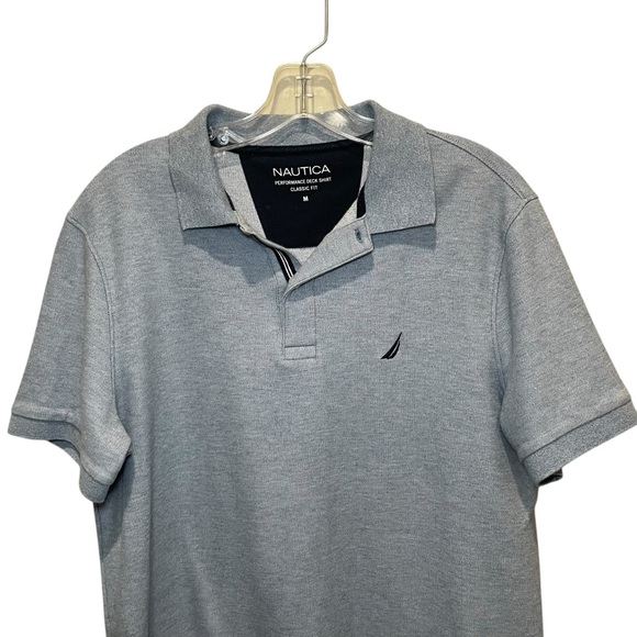 Nautica Performance Deck Polo Shirt Blue Short Sleeve Classic Fit Men’s Medium - Picture 3 of 6